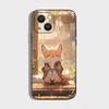 Cute Cartoon Animal Fox Phone Case For iPhone 16 15 Plus 14 13 Pro Max 12 Mini 11 X XS XR 7 8 8Plus Black Soft Phone Coque
