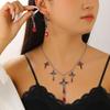 Retro Gothic Black Spider Web Necklace - Halloween Gift