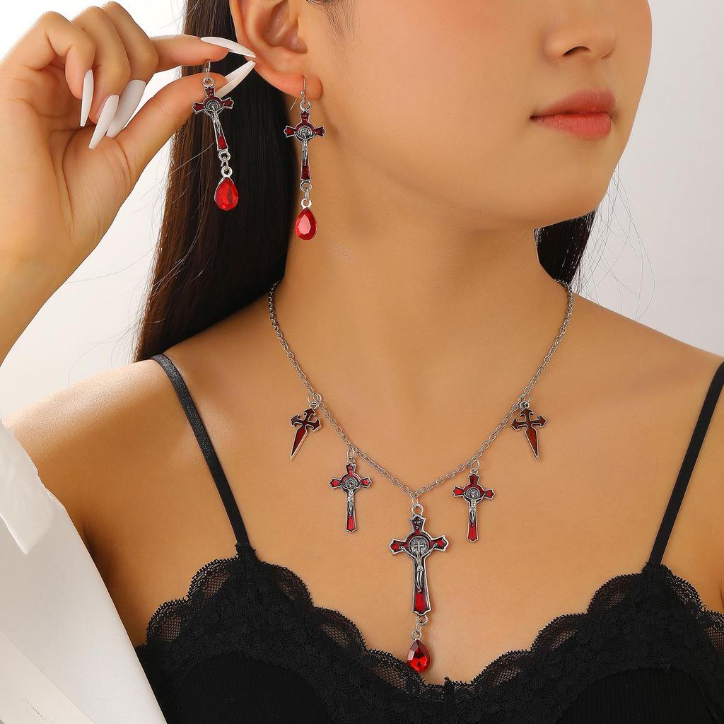 Retro Gothic Black Spider Web Necklace - Halloween Gift