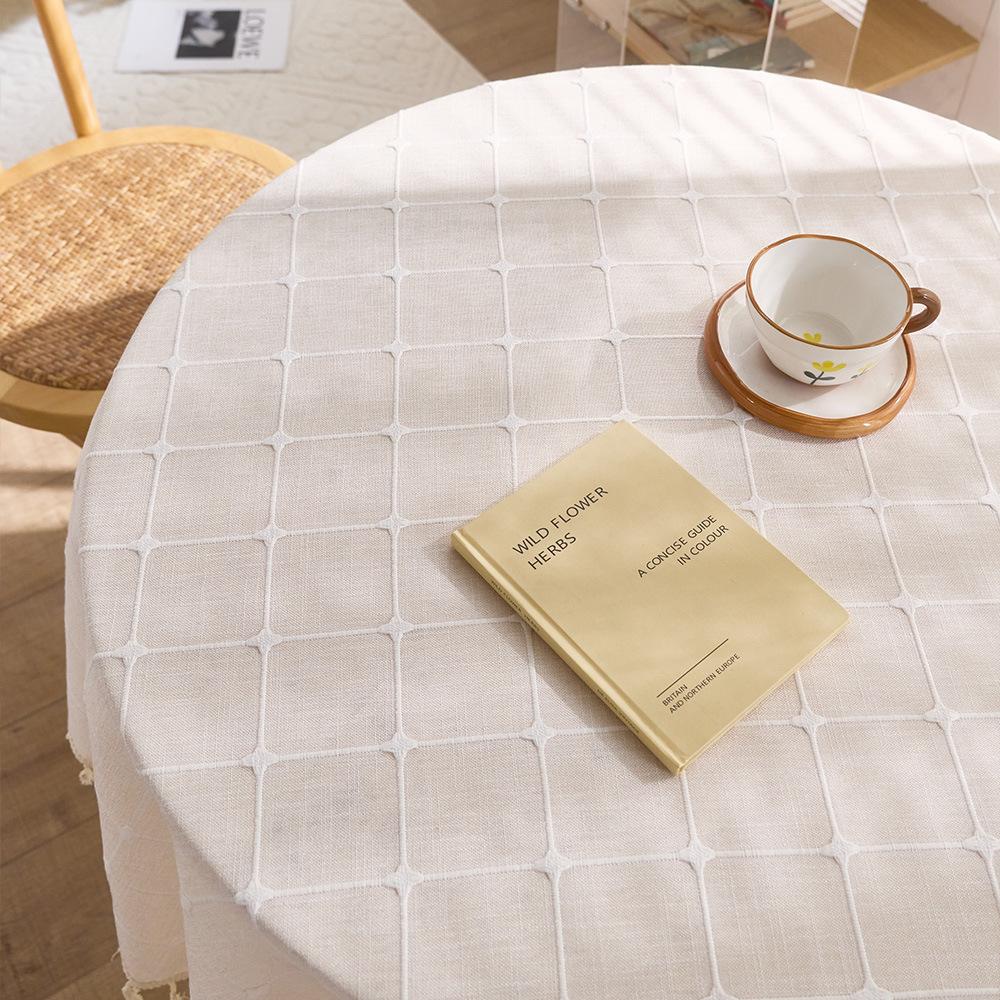Plaid Cotton And Linen Tablecloth, Rectangular Table Fabric, Coffee Table Mat, Dustproof Cover