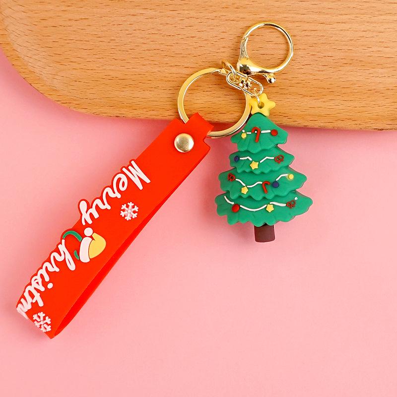 Santa Claus Soft PVC Keychain Ornament for Christmas Gifts