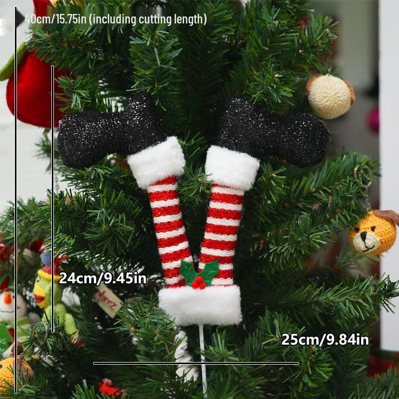 Elf Leg Stake Tree Topper - Indoor/Outdoor Christmas Decoration