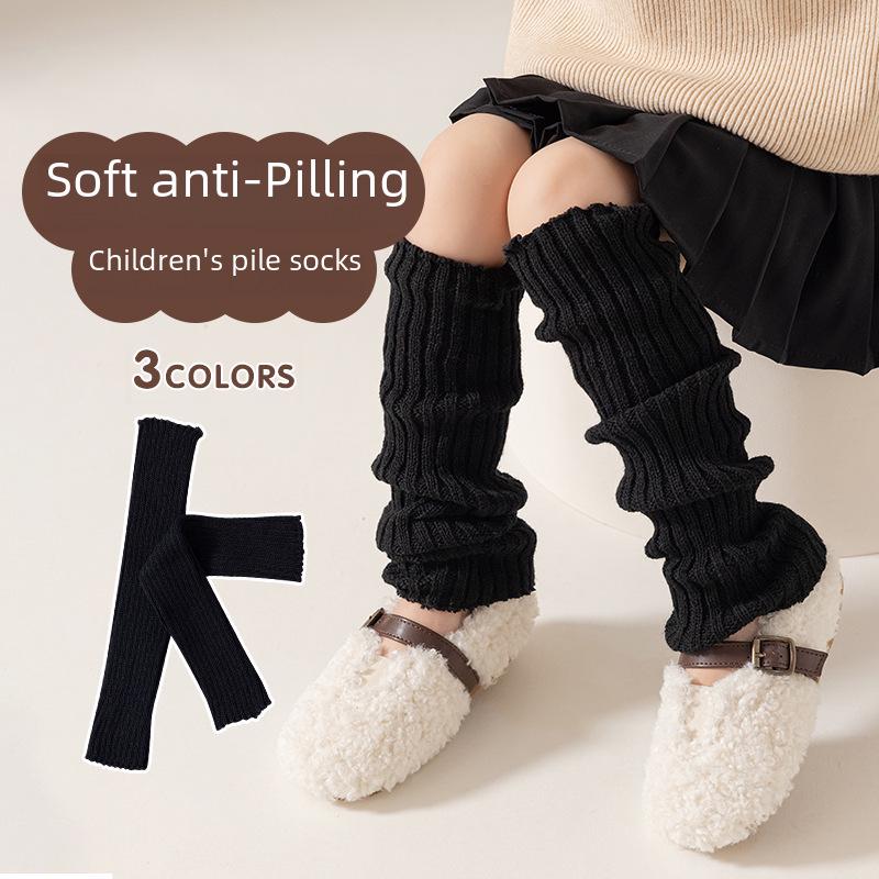 2025 Children's Vertical Stripe Over-the-Knee Leg Warmers - Breathable Spring/Summer Knitted Knee Pads and Scrunchy Long Socks for Girls.
