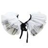 Victorian Layered Black White Ruffled Mesh Tulle Detachable Neck Ruff Faux Collar for Women Cosplay Shawl Wrap Capelet