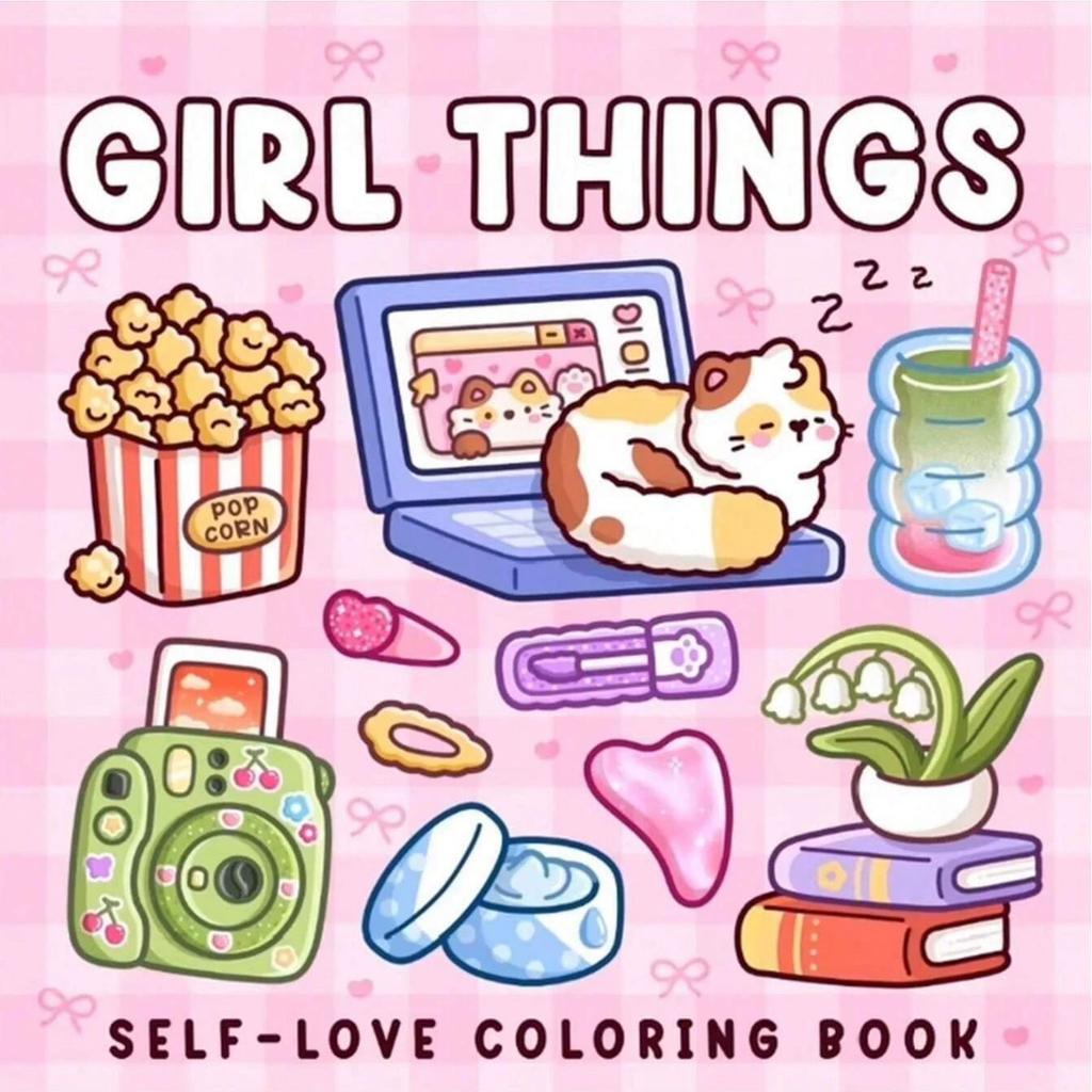 Cute Girl Stress Relief Coloring Book - Self-Love Drawing Book Ideal Gift for Birthday Party Christmas Features Cute Girl Themes
