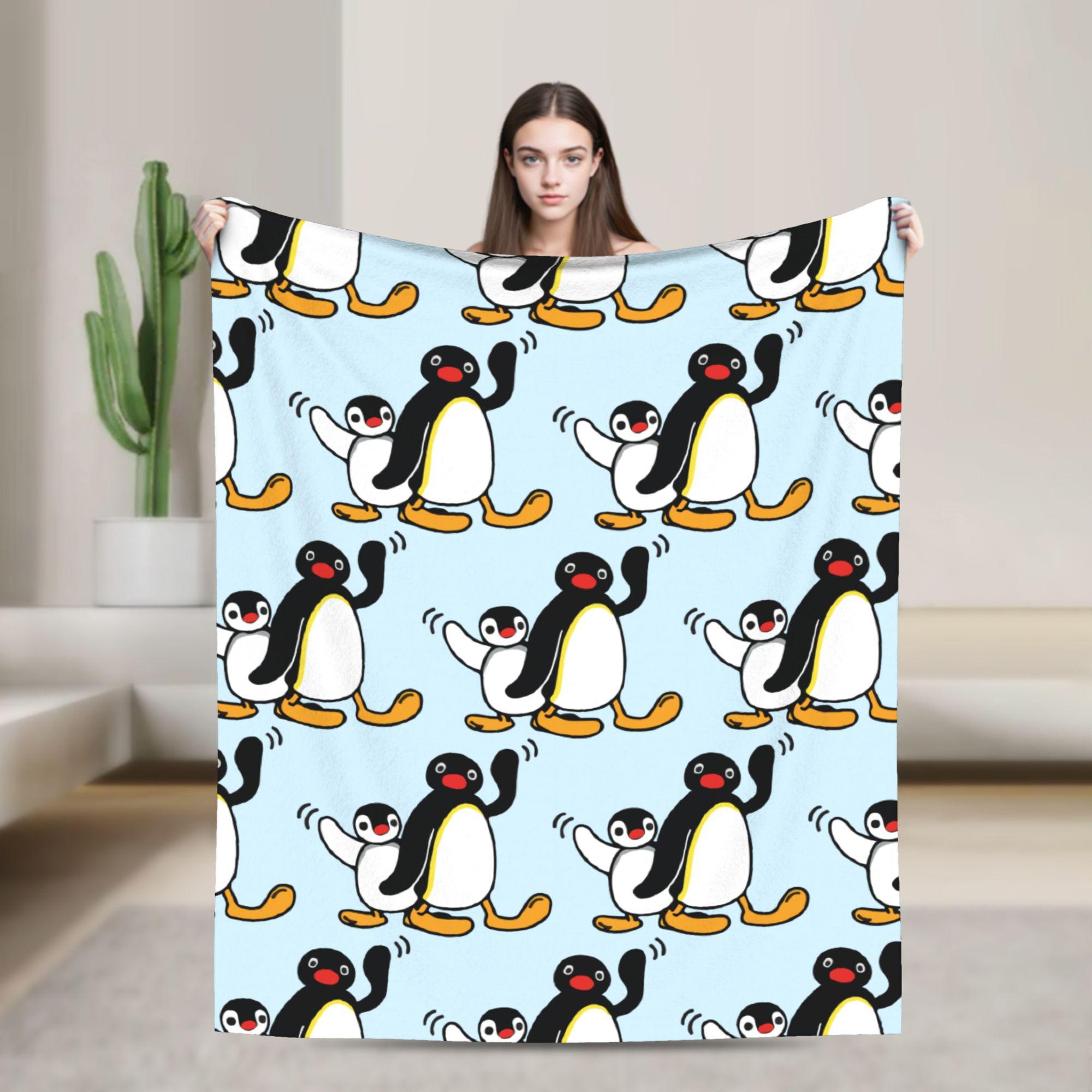 Coperte Pingu Noot Noot Flanella Inverno Carino Multifunzione Leggero Sottile Plaid per Casa Viaggio Biancheria da Letto Plaid