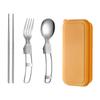 Stainless Steel Portable Cutlery Set 304 Material Foldable Design For Picnic Camping