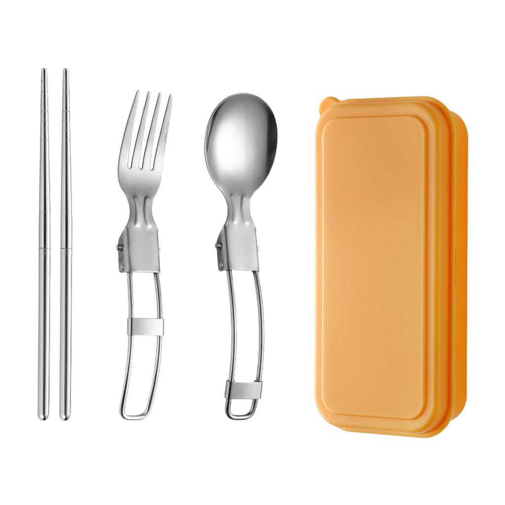 Stainless Steel Portable Cutlery Set 304 Material Foldable Design For Picnic Camping