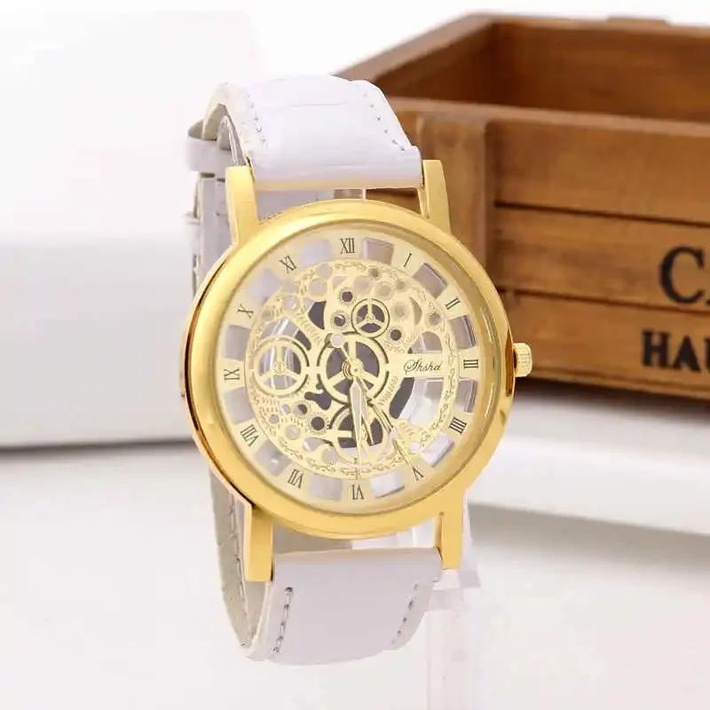 Fashion Skeleton Men's Watches Quartz Leather Bracelet Strap Wristwatch Fashion Business Watches Men's Gifts Wholesale Available