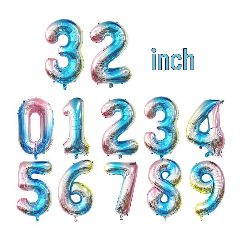 32" Gradient Color Aluminum Balloon for Birthday Party Decoration