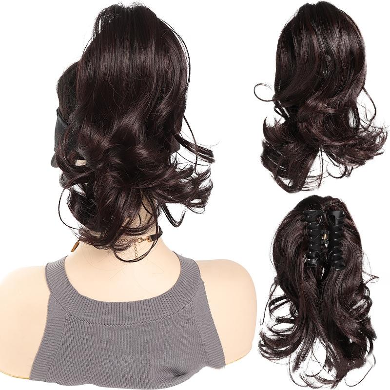 Clip per Capelli Sintetici Corti Ricci Folti Estensioni per Capelli Coda di Cavallino Piccolo Artiglio per Coda di Cavallo Capelli Finti su Clip Parrucca Ondulata per Donne