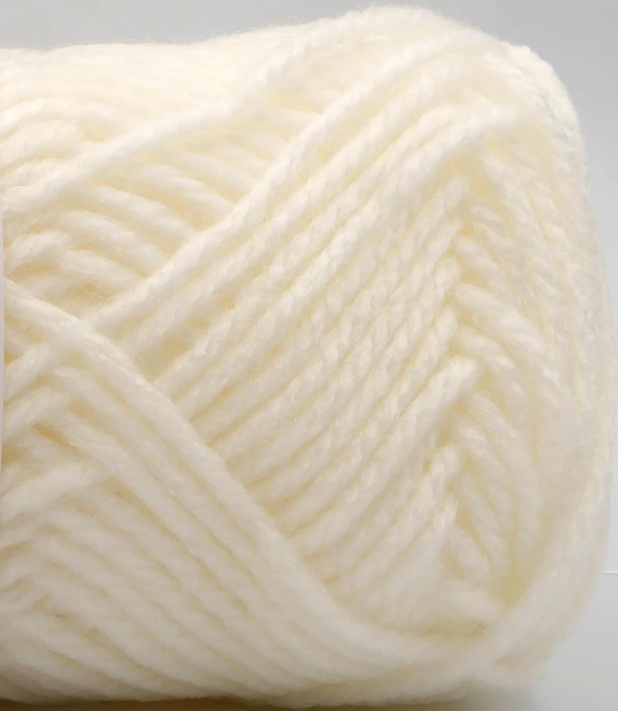 Hamanaka Bonnie Acrylic Extra Color Pack of 4057 Yarn, Thick, 401, White, 50g, Approx. 60m, 5,