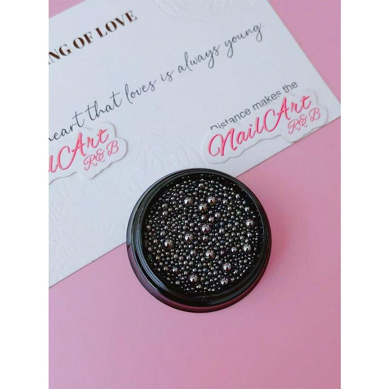 1 Box 3D Round Design Nails Art Decoration Ball, Steel Ball Diy Nails Supplies, Nails Charm, Small Steel Ball, Gold, Silver Color Nails Salon