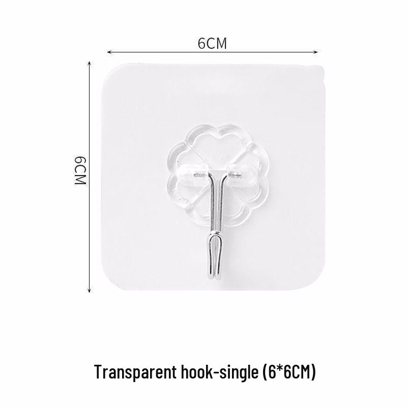 Punch-Free Transparent Multi-functional Wall Hook for Kitchen, Bathroom, or Door - Strong Adhesive, Traceless Design