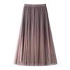 Shiny Silk Pleated Midi Skirt - High Waist A-line for Women, New Autumn/Spring 2025 Collection, Temperament Slimming Long Fairy Skirt.