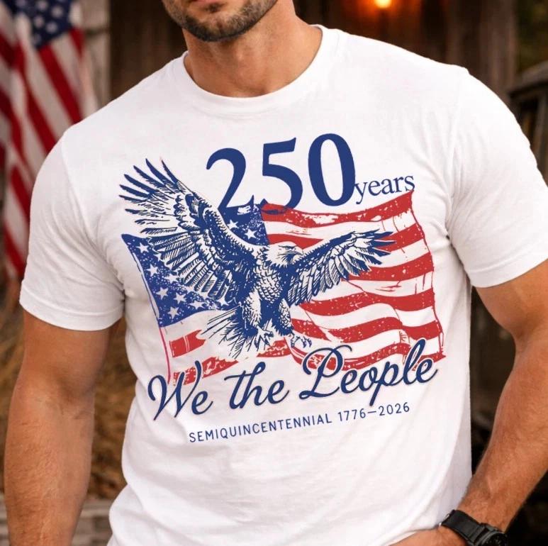 We The People 1776 Shirt, Patriotic Eagle USA 250th Anniversary Tee America 250 3XL