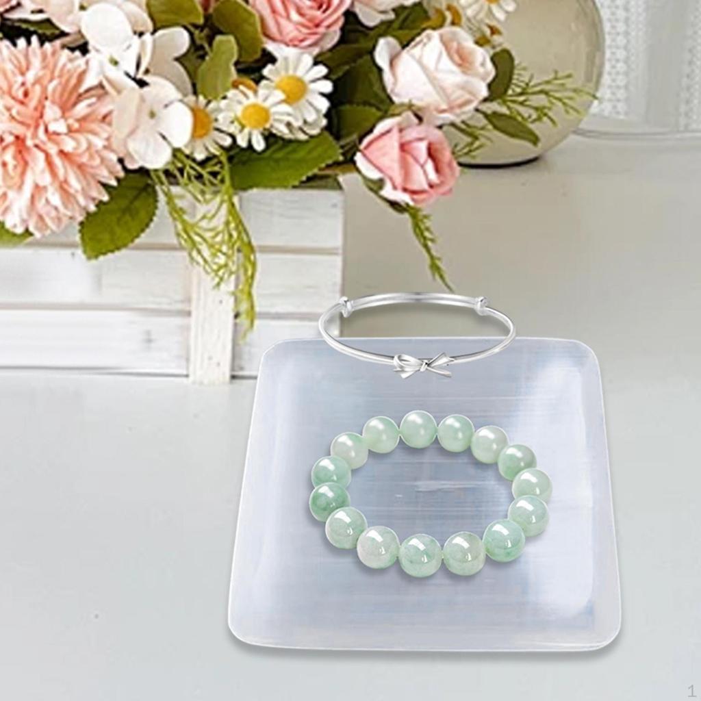 Selenite Charging Bowl Crystal Station Jewelry Organizer for Cleansing