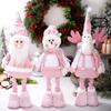 Teleskopische Weihnachtsfigur Plüschdekorationen Pailletten Weihnachtsmann Schneemann Elch Plüschfiguren Dekorationen Feiertagsdekorationen
