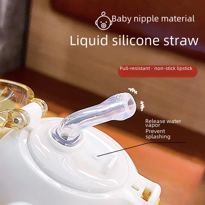 Large Capacity Cartoon Thermos: 316 Stainless Steel Kids' Big Belly Straw Water Cup – High-Value, Portable Student Design