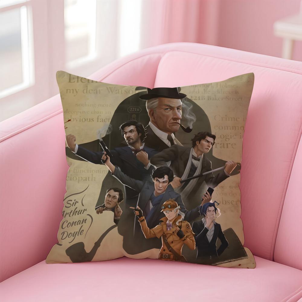Tv Suspenseful SSherlock HHolmes Cushion Cover Pillow Case Soft Skin Friendly Fabric Comfort Concealed Zipper