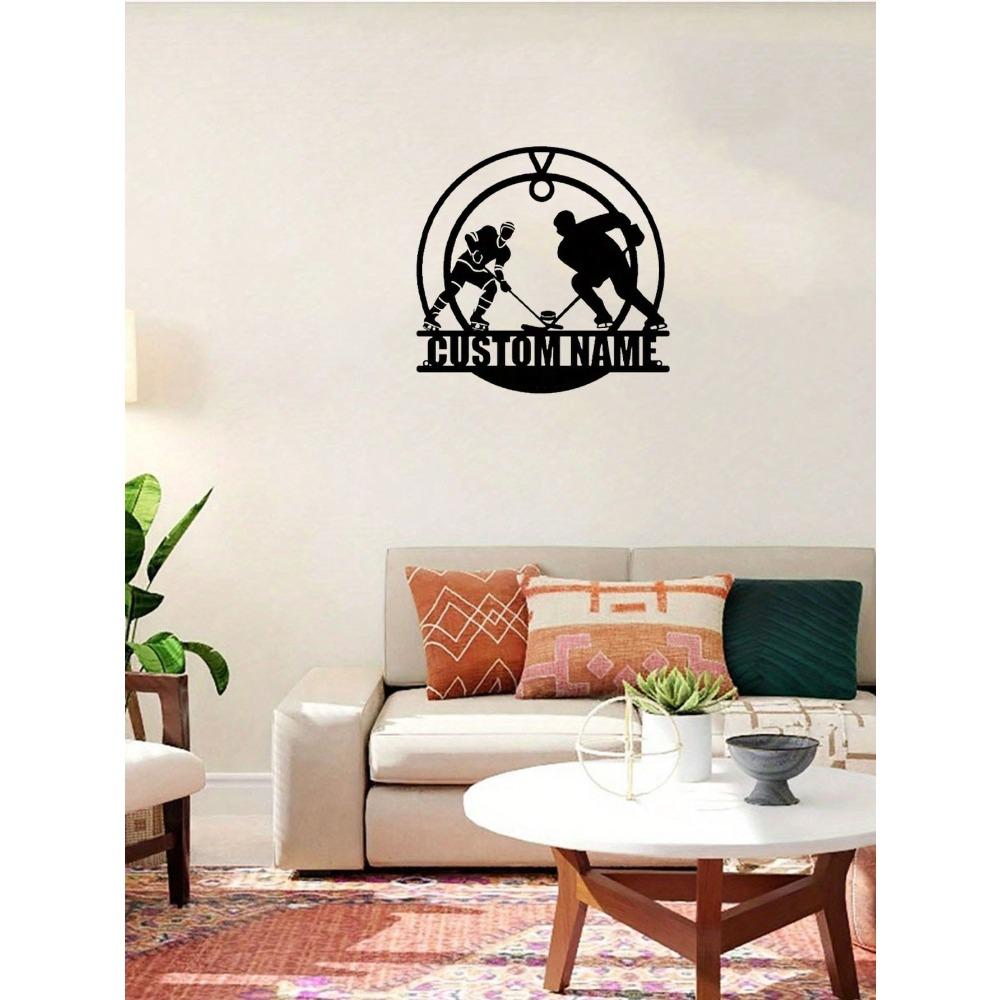 Custom Metal Hockey Nameplate, Hockey Player Gift, Sports Wall Art Decor for Bedroom, Fan Birthday Present