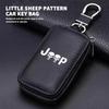 Leather Zipper Key Case Car Key Bag Portable Key Organizer For Jeep Wrangler Grand Cherokee Compass Renegade Patriot