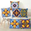 Mehrfarbig Ethno Geometrisch Floral Kissenbezug Vintage Blau Porzellan Druck Sofa Überwurf Kissenbezug Polyester/Leinen Heimdeko