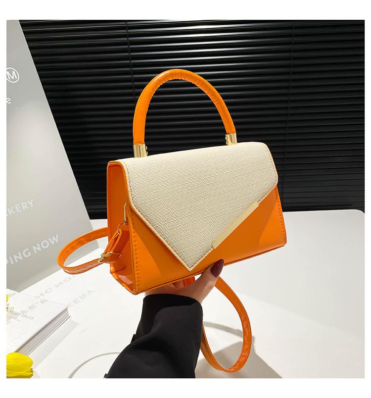 Fashion splicing contrasting colors, new women's 2025 summer models, go to work with temperament, crossbody shoulder handbag
