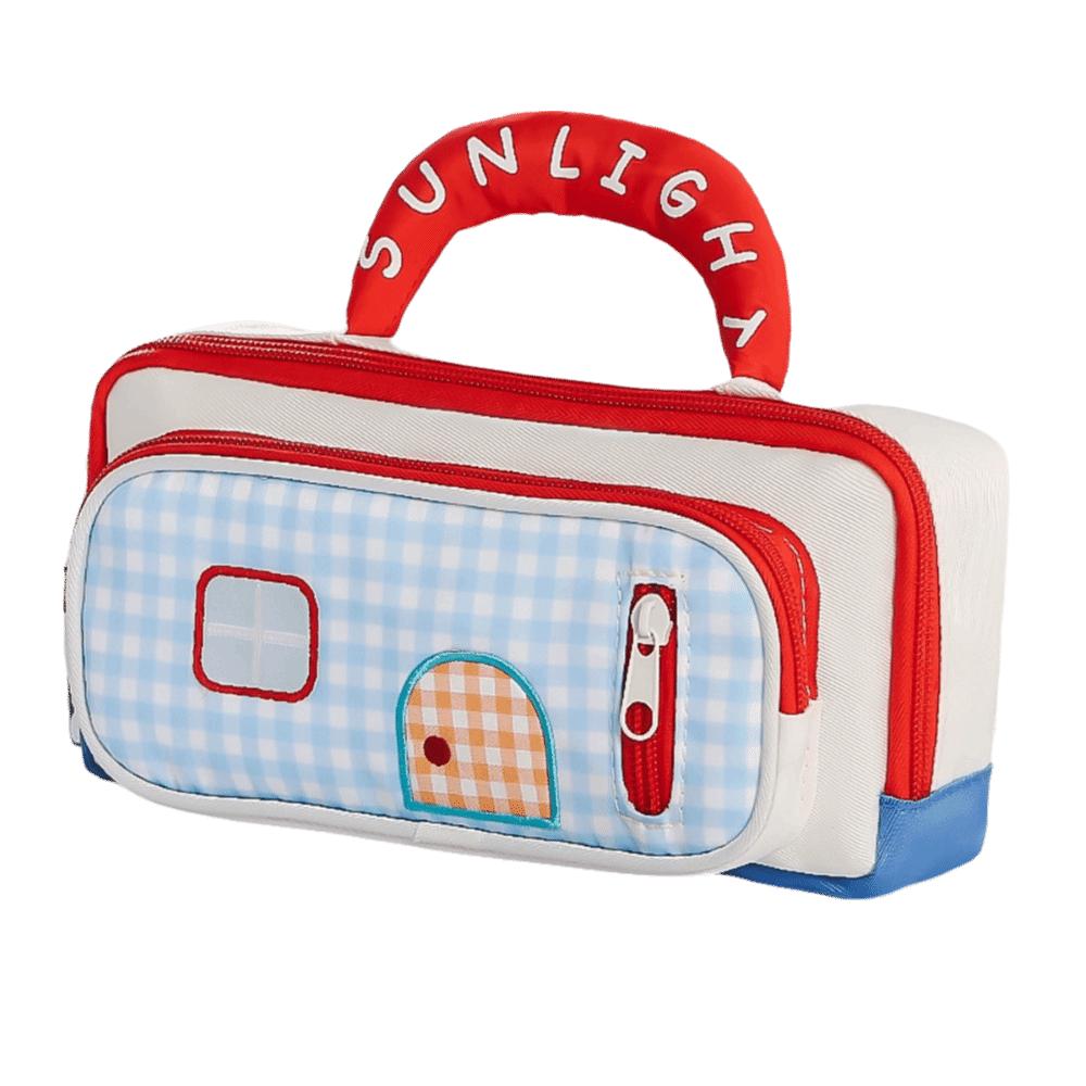 

3-layers Pencil Pouch Large Capacity Stationery Organizer New Pencil Case Students червоний