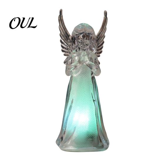 Desktop Ambient Lighting Guardian Angel Night Light, Small Prayer Reading Playing Music Peaceful Home Accents Figurine with LED Light for Desk, Table,