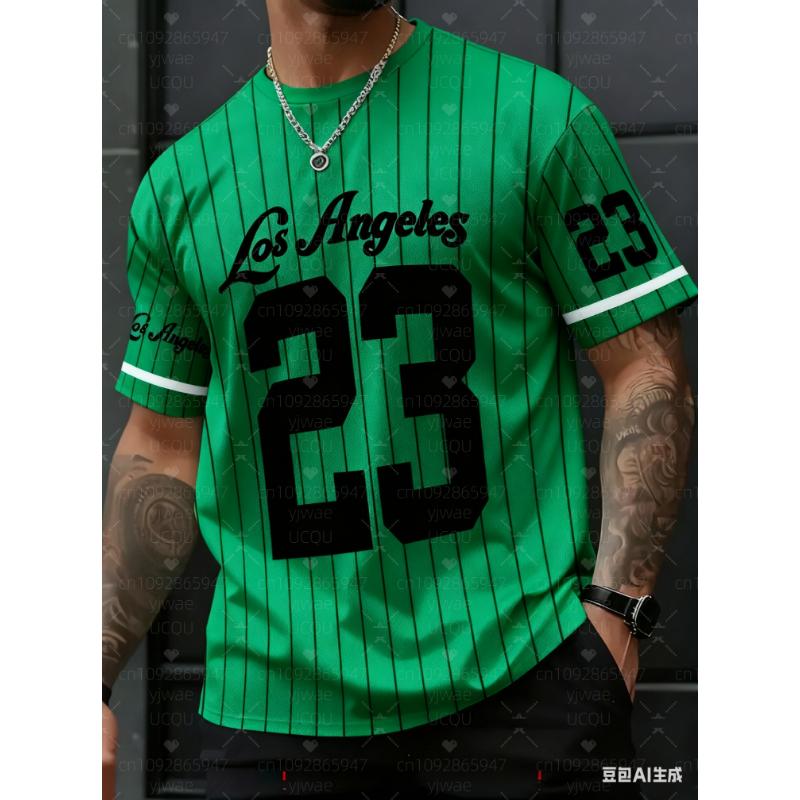 Pasek 23 Los Angeles Nadruk Dekolt V Krótki Rękaw Koszulka Letnia Koszulka Graficzna Koszulki Baseballowe Plus Size Damska Męska Koszulka Sportowa