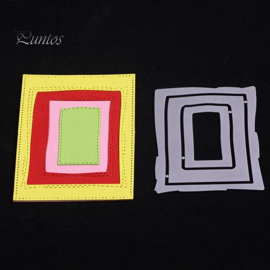Rectangle Frame Cutting Die DIY Scrapbook Paper Cards Making Stencil Mold Decor