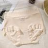Ultra-thin Underwear Women's Breathable Nude Ice Silk Antibacterial Crotch Middle Waist Fat Plus Large Women's Briefs
