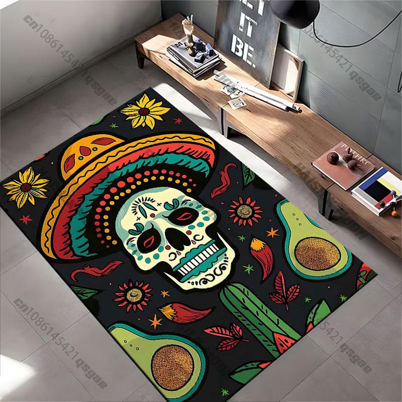 Mexican celebration vibrant artistic design carpet Yoga living room room decor children's crawling mat doormat area rug