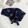 Cotton and linen silk scarf neck small square scarf summer retro literary floral decoration neck protection small scarf scarf headscarf headband