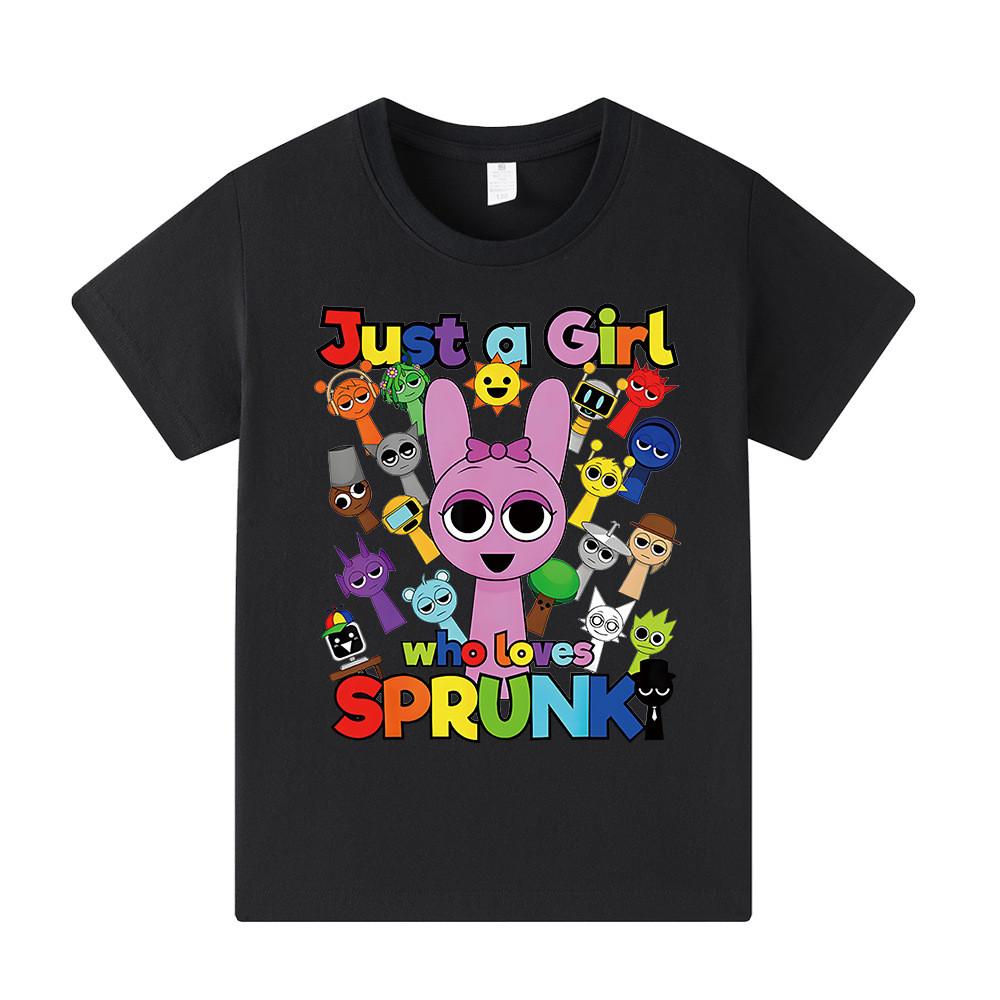 A1057 Kids Boys Girls Sprunki Casual Summer T-shirt