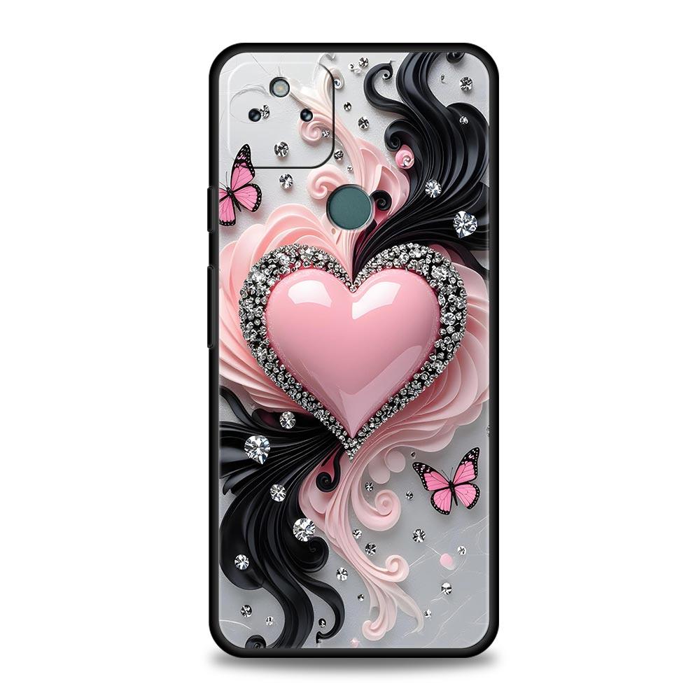 Colored Love Heart Printed Phone Case Cover for Google Pixel 10 9 8 7 6 9A 8A 7A 6A Pro Shockproof Soft TPU 9 Pro XL Shell Capas