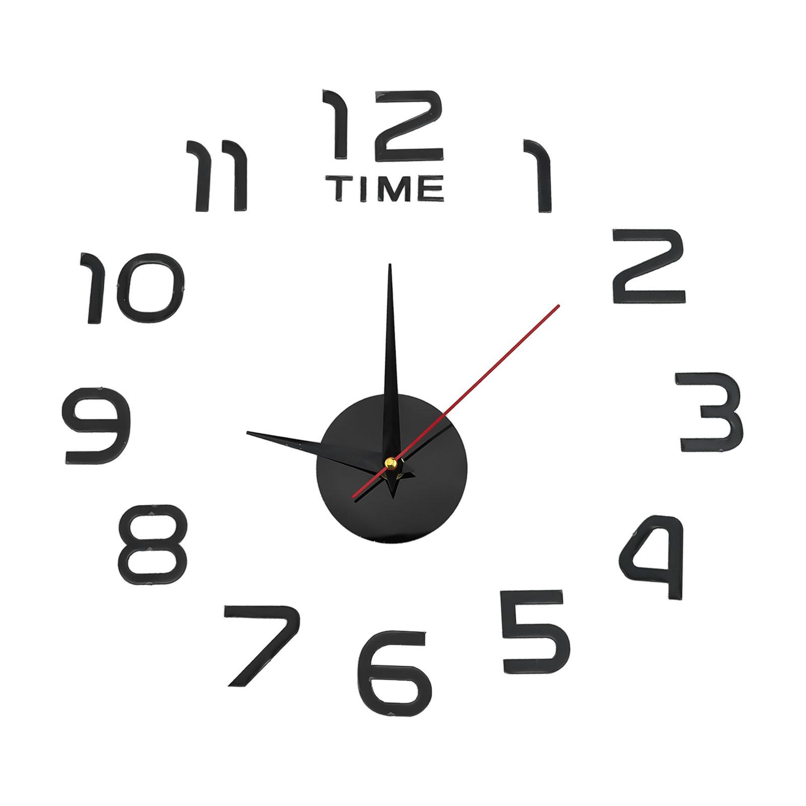 

Sleek and Functional DIY Sticker Wall Clock for Modern Office Home Decor Is black