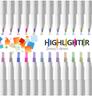 25 Color Highlighter Double Tip Markers Pen Set for Student Hand Account Pen Painting Graffiti School Office Stationery Supplies