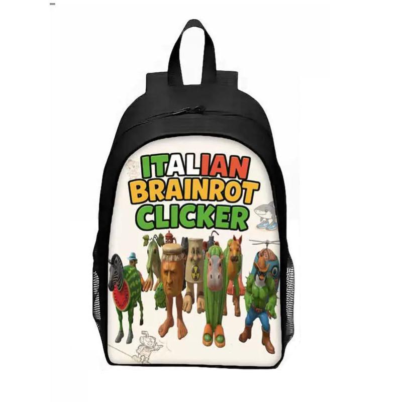 Al Italian Brainrot Pattern Backpack Breathable Student Schoolbag Gift Casual