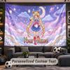 Wall Hanging Tapestry Custom NameSailor Moon Pattern Personalized Printed Fabric Wall Decor
