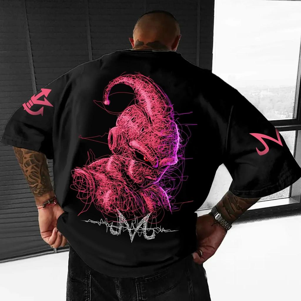 2026 Dragon Ball Summer Unisex T-Shirt Japanese Anime Majin Buu Cotton Y2K Harajuku Short Sleeve Hip Hop Streetwear Oversized Short Sleeve Casual
