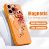 Pouzdro s vzorem větve broskvoně Pro iPhone 17 Pro Max Magnetické Pro Magsafe Hybridní Tenký Matný Kryt Pro iPhone 16 15 14 13 Pro Max