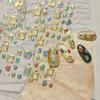 1pcs 5D Shell Light Nail Stickers Fashion Gold Border Love Bowknot Moon Star Art Decal High Quality Manicure Decorations