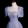 Blue evening dress 1011 new high-end princess dress on the run student day adult ceremony promotion host fairy temperament