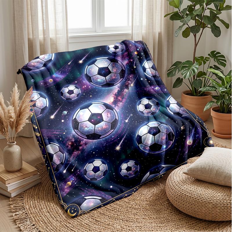 Soccer Ball In Water Theme Blanket Lightweight Warm Flannel Blanket Decorative Throw Blanket for Home Decoration