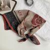 70 double-sided silk scarf, small square scarf, scarf, white rose linen silk scarf, new high-end scarf, shawl cover.