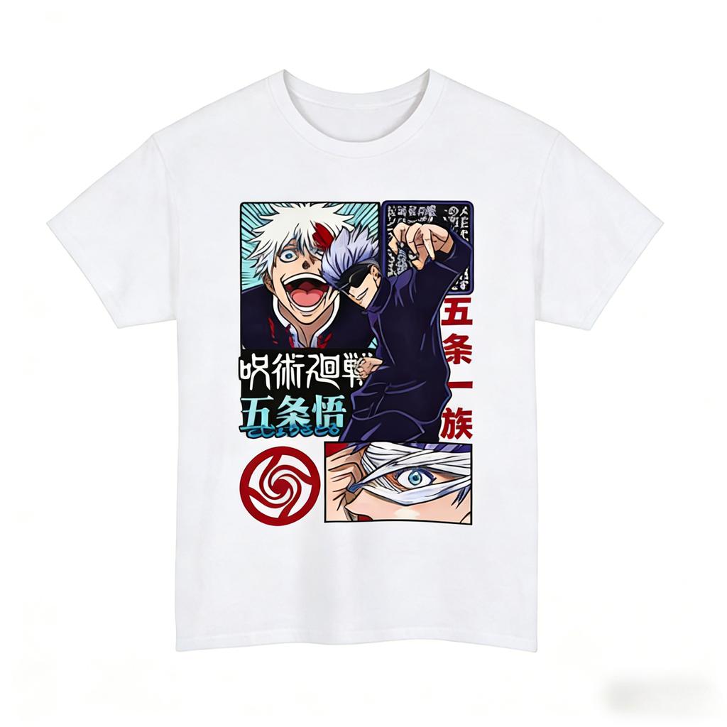 2026 Summer 100New purecotton Jujutsu Kaisen anime character pattern  leisure Short Sleeve Tshirt Round fashion quality shirt