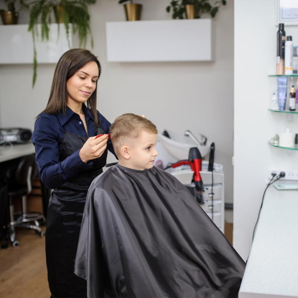 Cluoling Haircutting Hair Hair Coloring Cape for Adults and Foldable and Family Hair Hair Beauty Hair Salon Work Professional Haircut Black Cape,