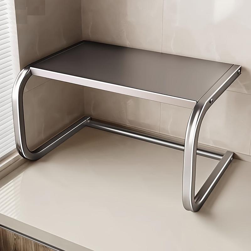 

Spacious 2-Tier Metal Microwave Rack, Countertop Storage Shelf for Oven & Baking, No Assembly Needed, Sturdy Kitchen Organizer